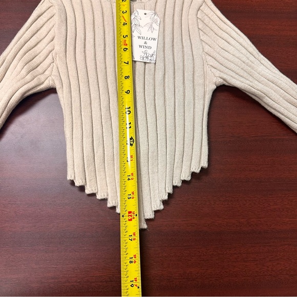 Willow & Wind Cropped Ribbed Sweater Womens Size XS Sheer Bliss Fitted Nylon NWT - Picture 5 of 7